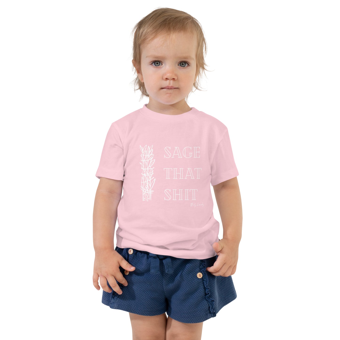 Toddler Short Sleeve Tee Sage That Shit Pink