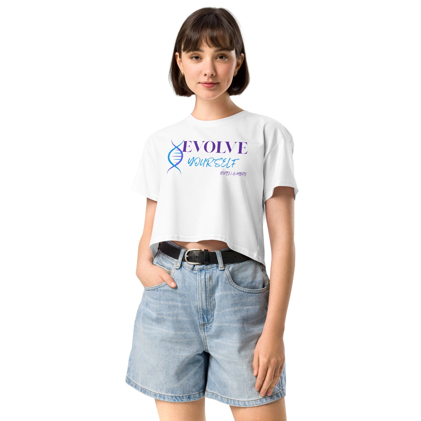 EVOLVE - From Mess to Metamorphisis - Women’s crop top White