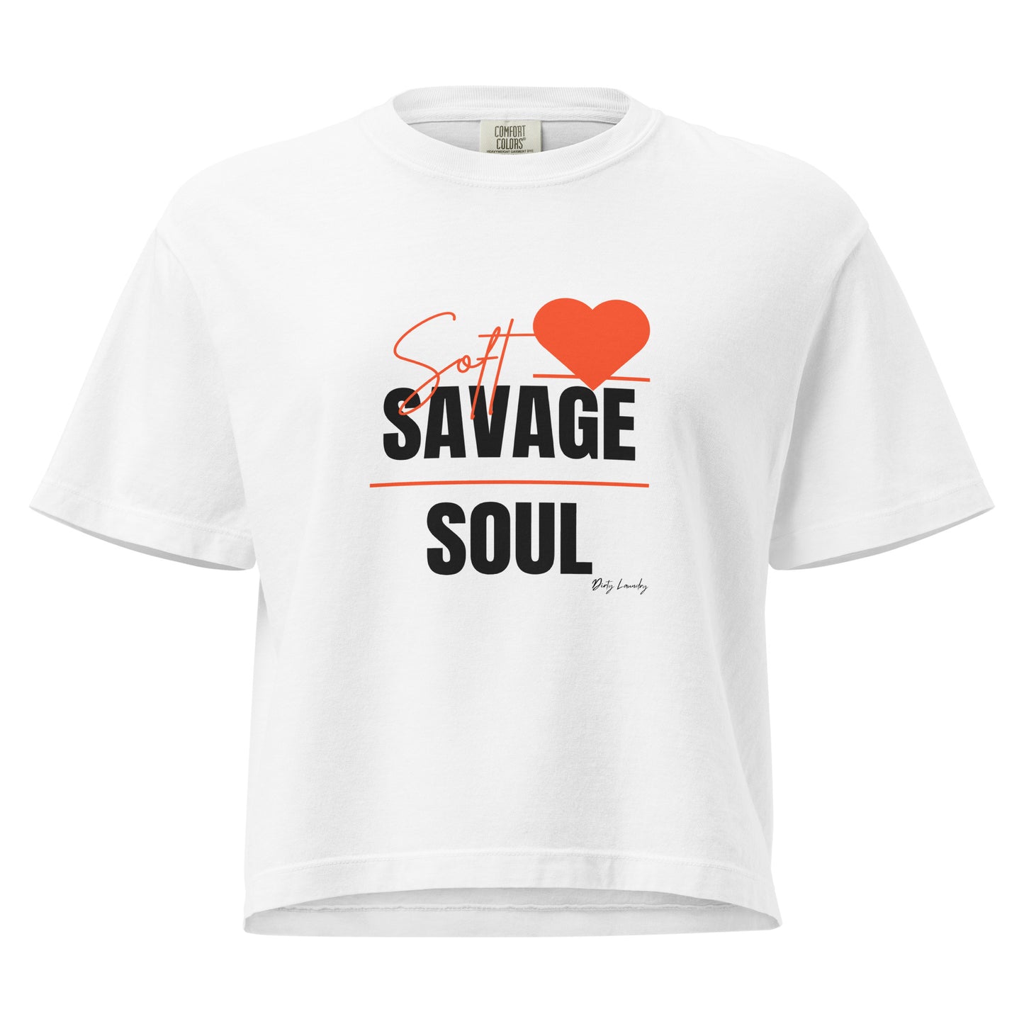 Soft Heart. Savage Soul | Women’s heavyweight boxy tee White