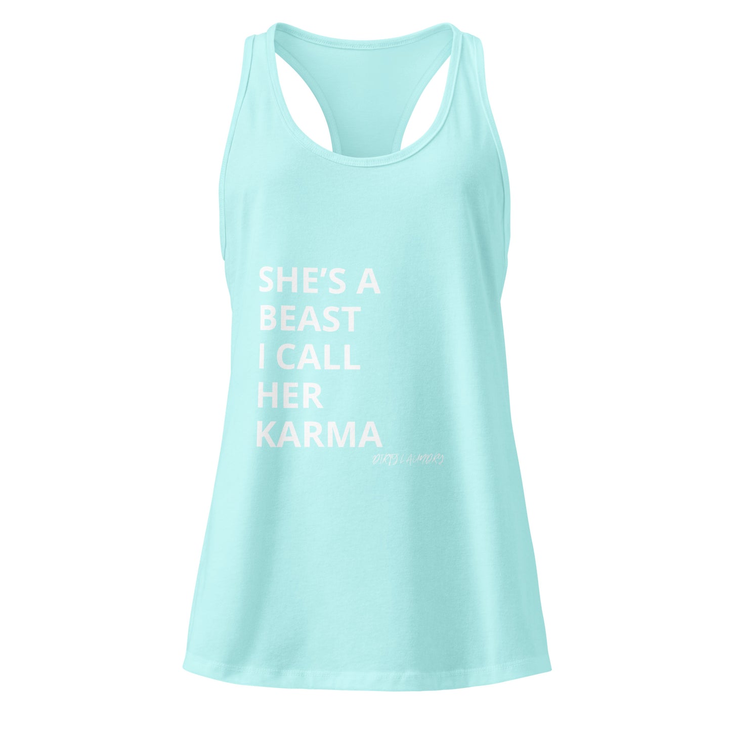 Karma - Soft AF & Hits Harder Women’s fitted racerback tank top Cancun