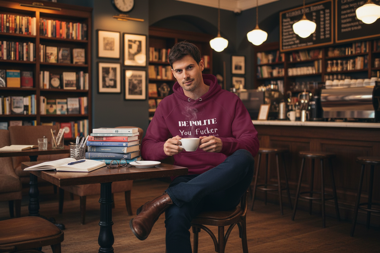 Éduqué Edition Hoodie Because manners and madness go hand in hand. Unisex eco raglan hoodie