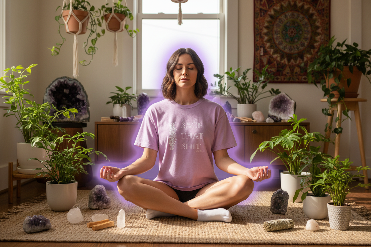 Sage That Shit Women’s heavyweight boxy tee.