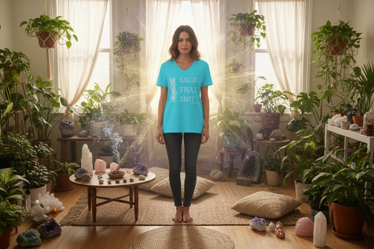Sage That Shit Women’s relaxed v-neck t-shirt.