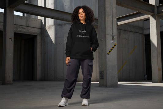 The Power Move Black Hoodie - Virgil Abloh Style Mockup